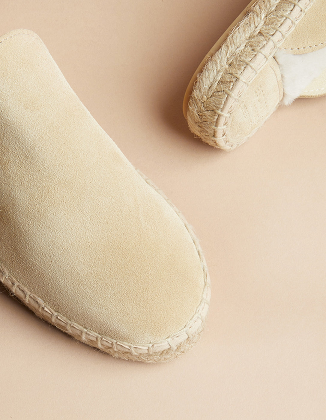 Espadrilles Plate Copenhague - Cuir Daim Beige - Femme