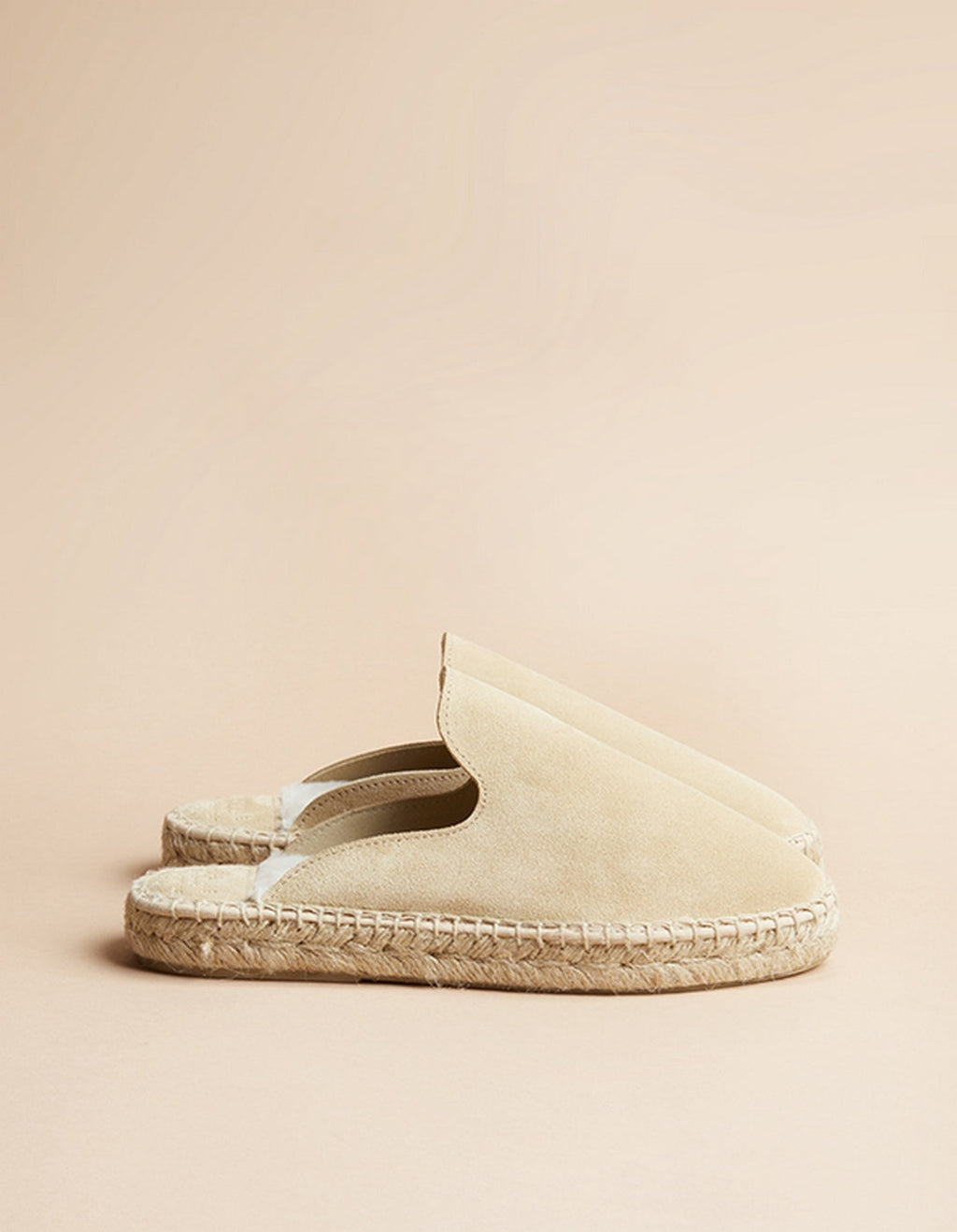 Espadrilles Plate Copenhague - Cuir Daim Beige - Femme