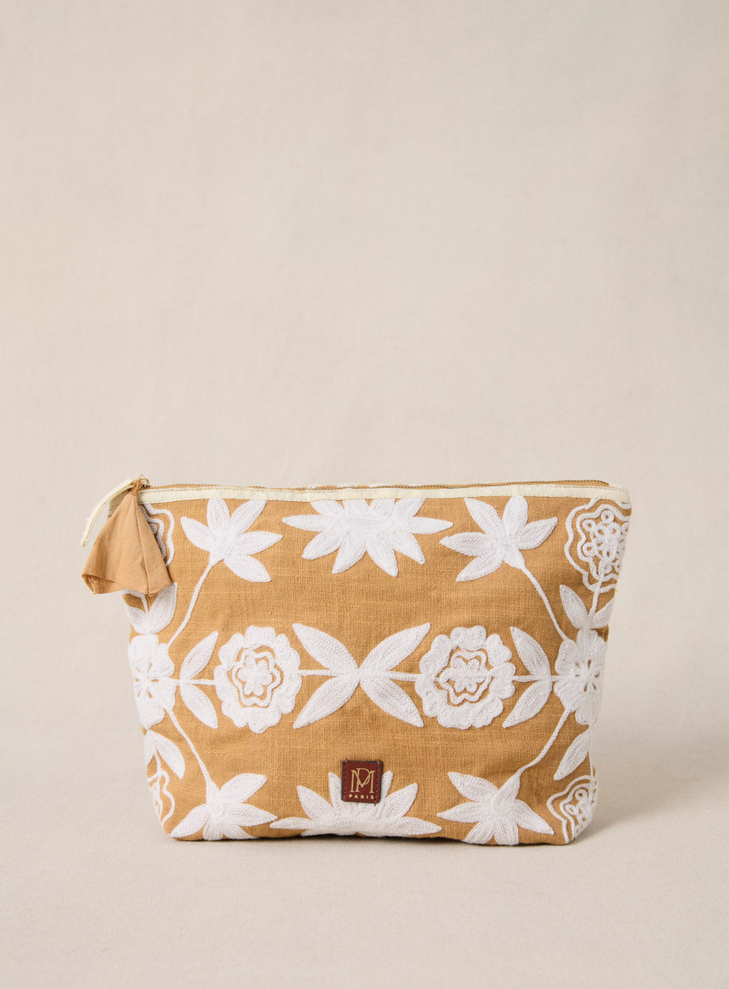 Pochette Eva Xl Broderie - Camel