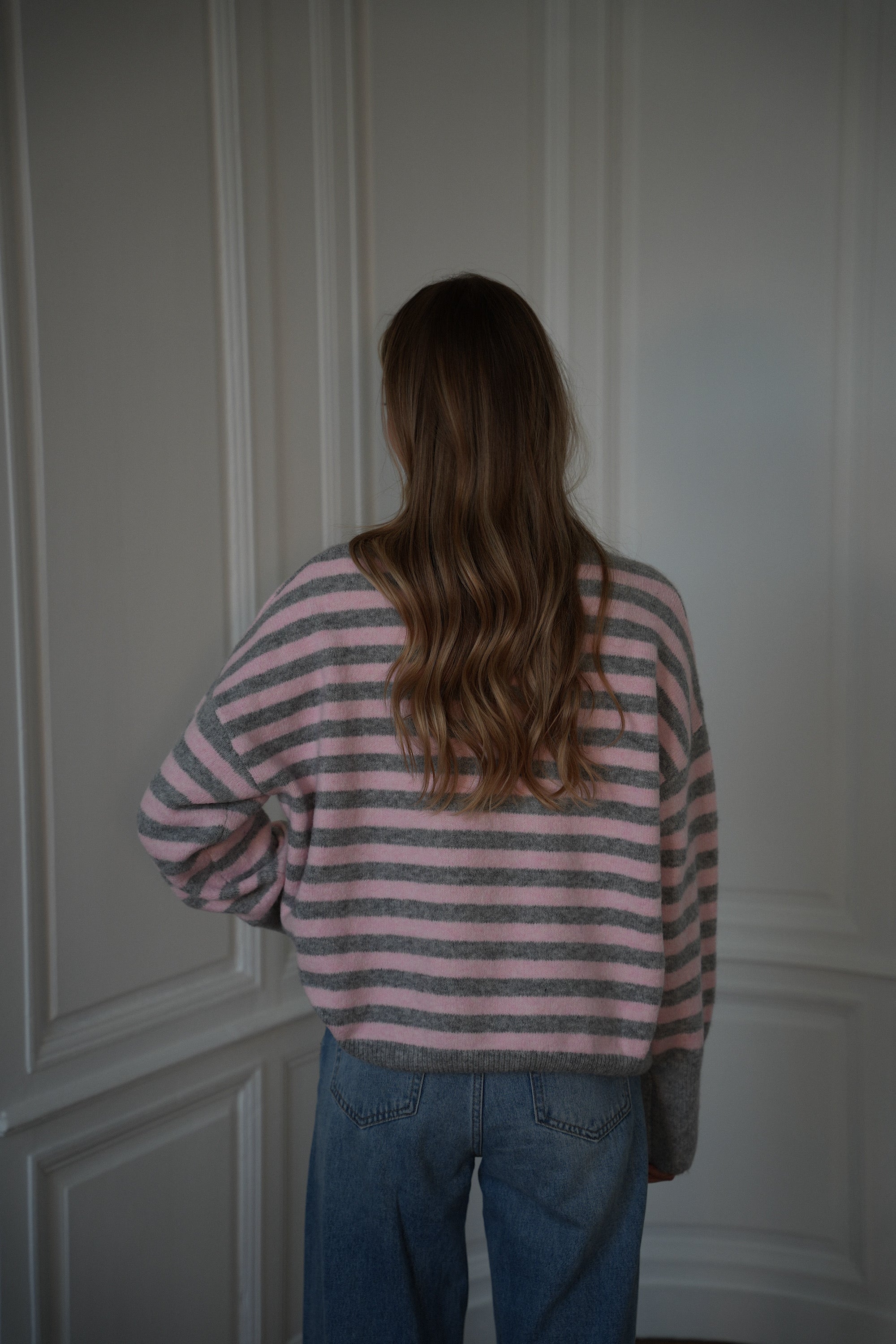Pull Rayé Ariane - Gris/Rose