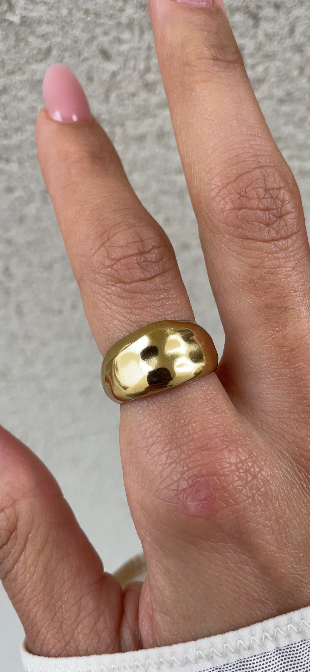 Bague Hammered Dome