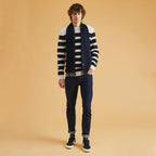 Sweatshirt Vercors Laine - Ecru/Bleu Marine - Homme
