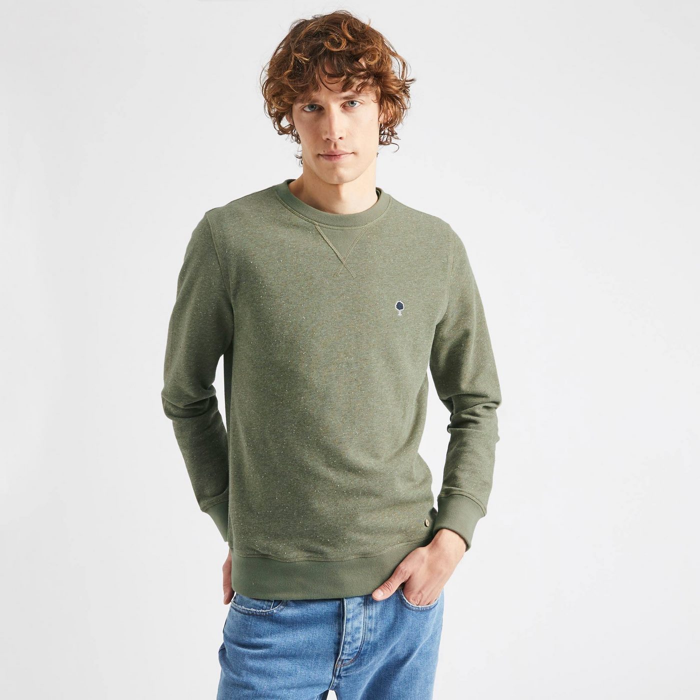 Sweat Col Rond Kaki Donon - Homme