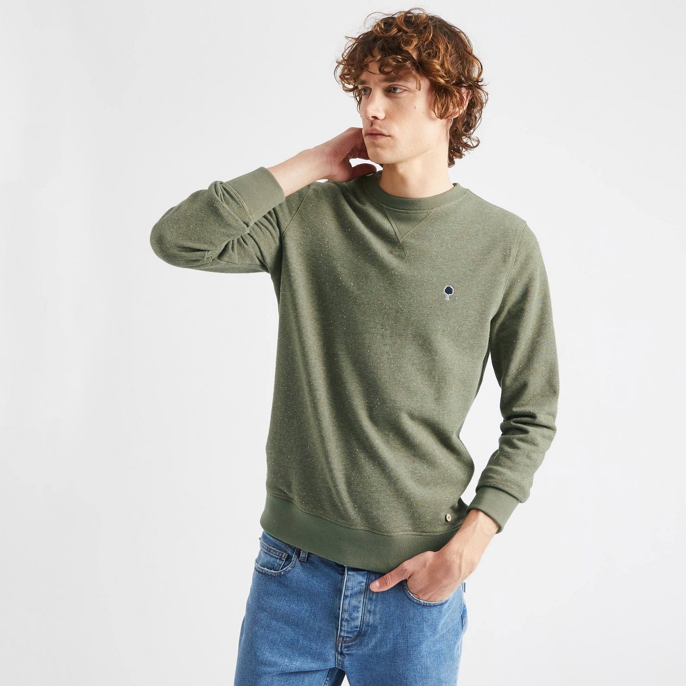 Sweat Col Rond Kaki Donon - Homme