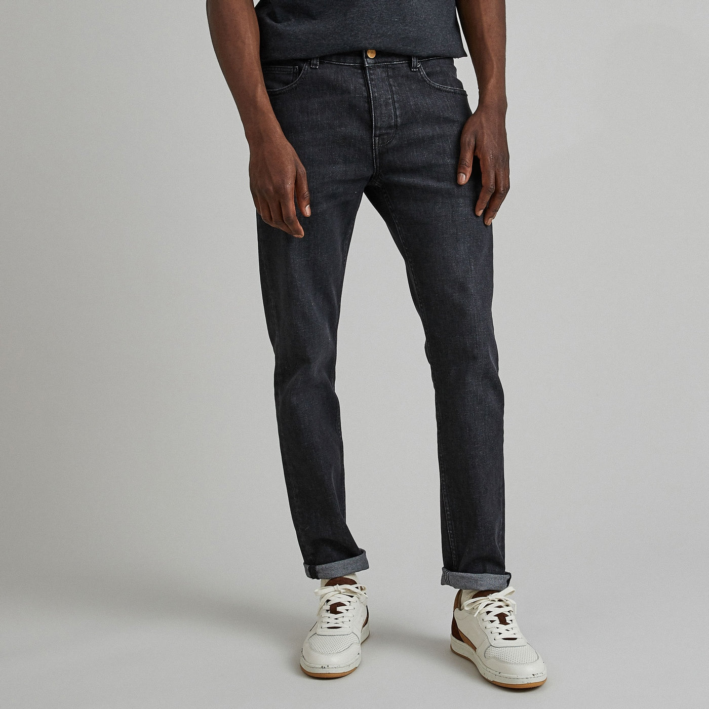 Jean Gris Foncé Denim Slim - Homme