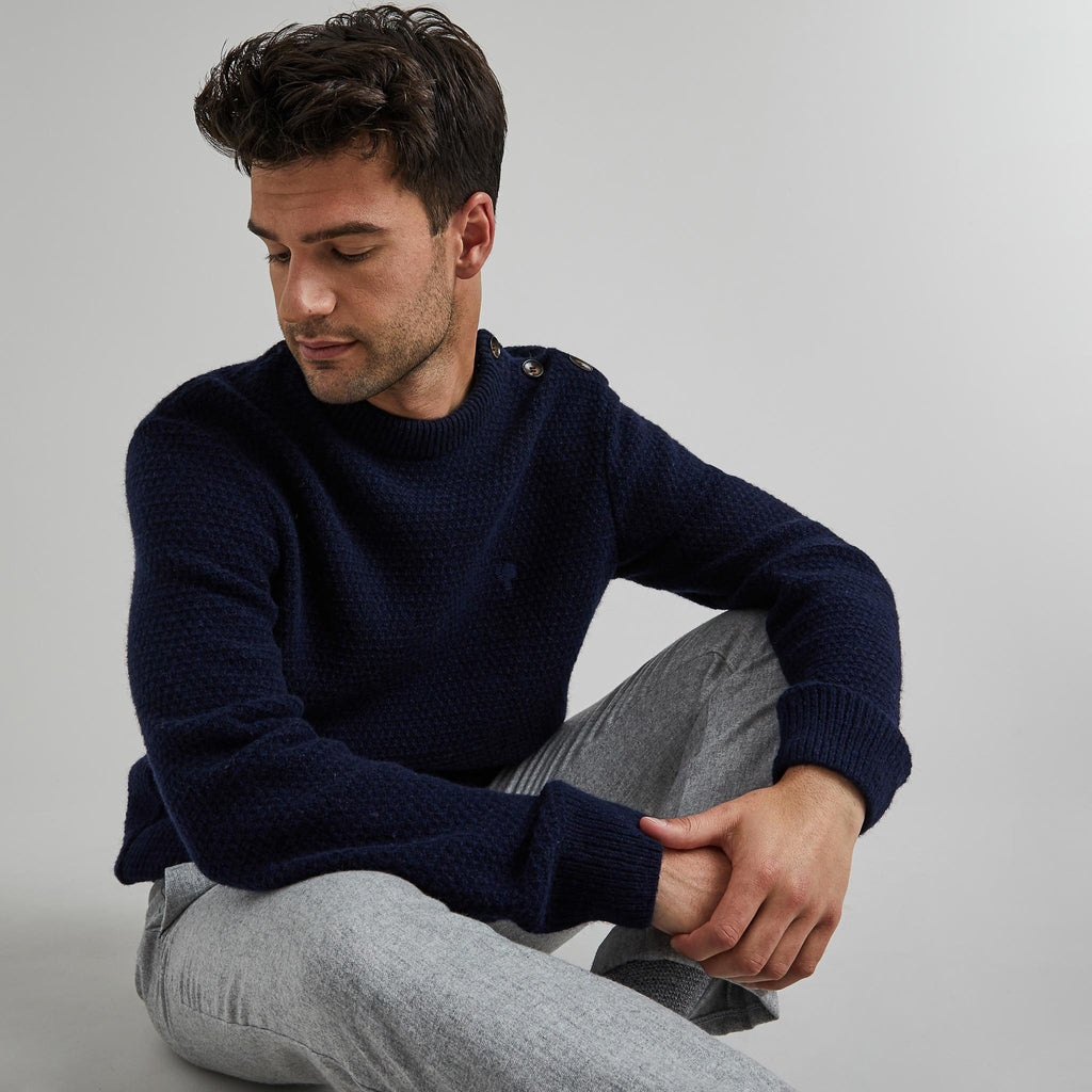 Pull Lucio  Wool - Marine - Homme
