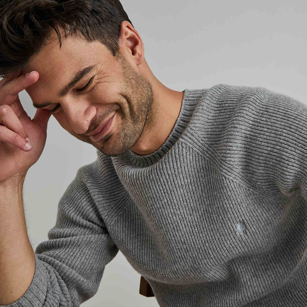 Pull Frehel  Wool - Gris Moyen Mélange - Homme