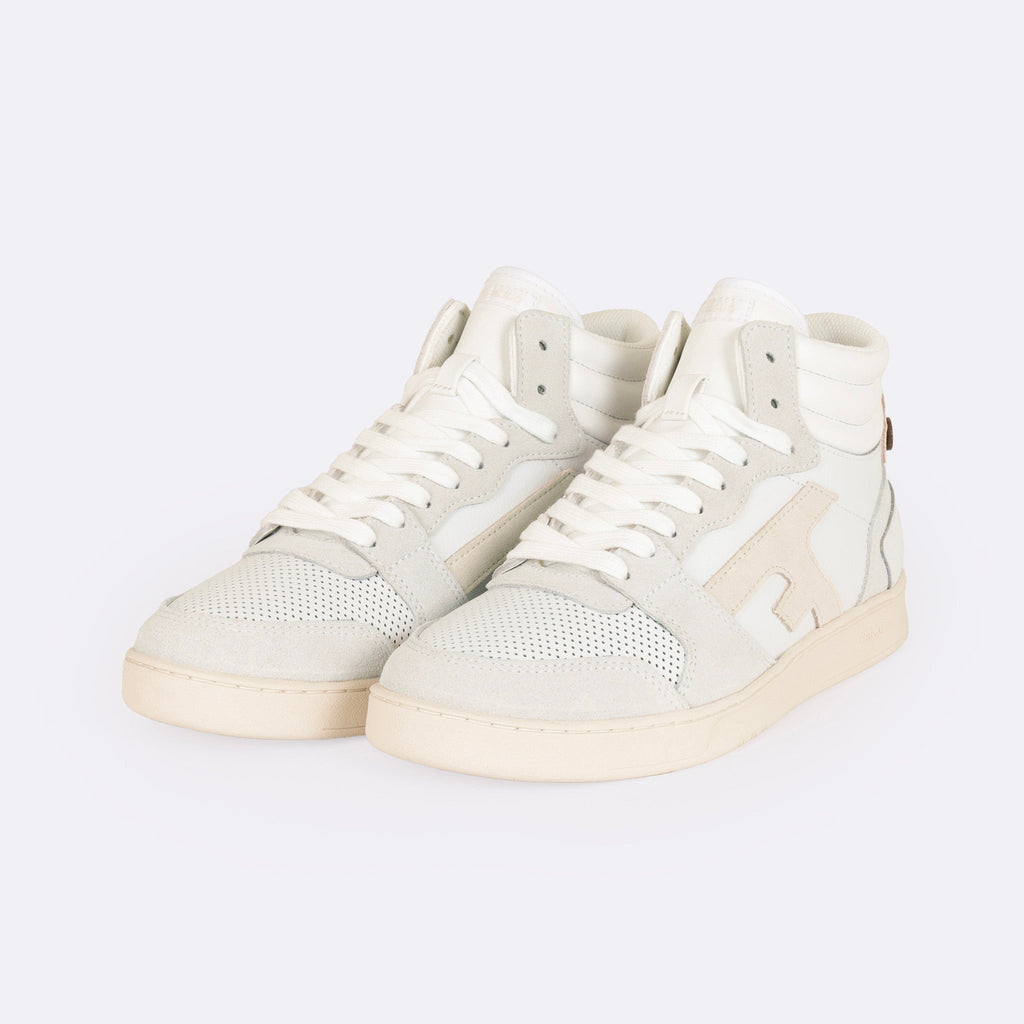 Baskets Blanches & Beiges Hazel Mid - Femme