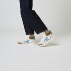 Baskets Blanches & Marron Clair Hazel Mid - Femme