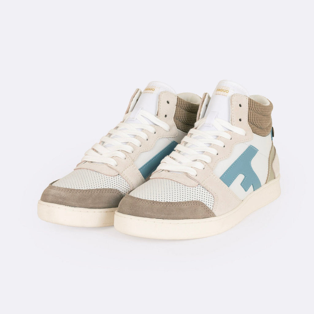 Baskets Blanches & Marron Clair Hazel Mid - Femme