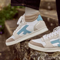 Baskets Blanches & Marron Clair Hazel Mid - Femme