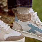 Baskets Blanches & Marron Clair Hazel Mid - Femme