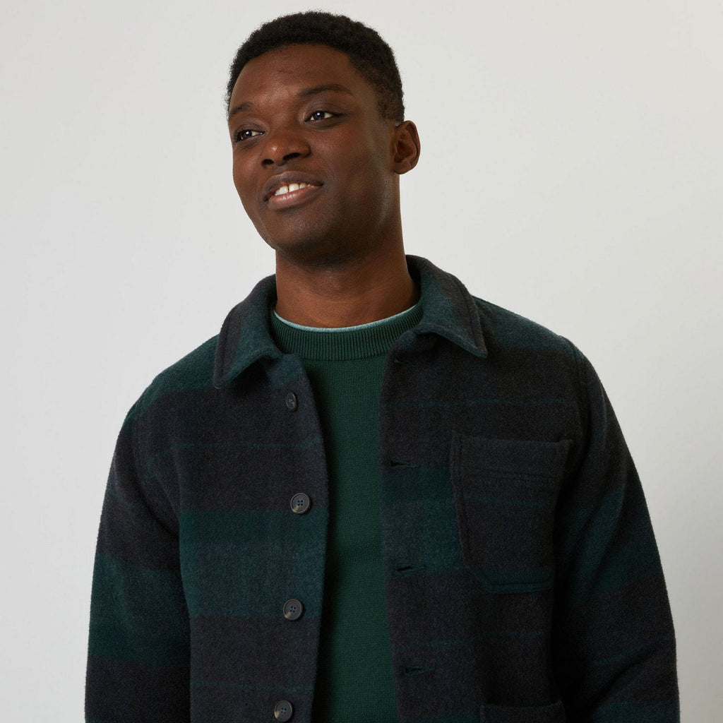 Veste Vert Foncé & Grise Lorge - Homme