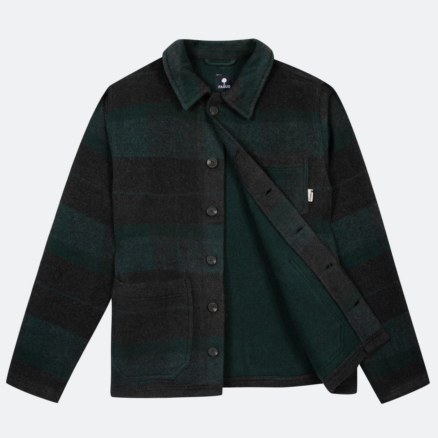 Veste Vert Foncé & Grise Lorge - Homme