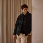 Veste Vert Foncé & Grise Lorge - Homme