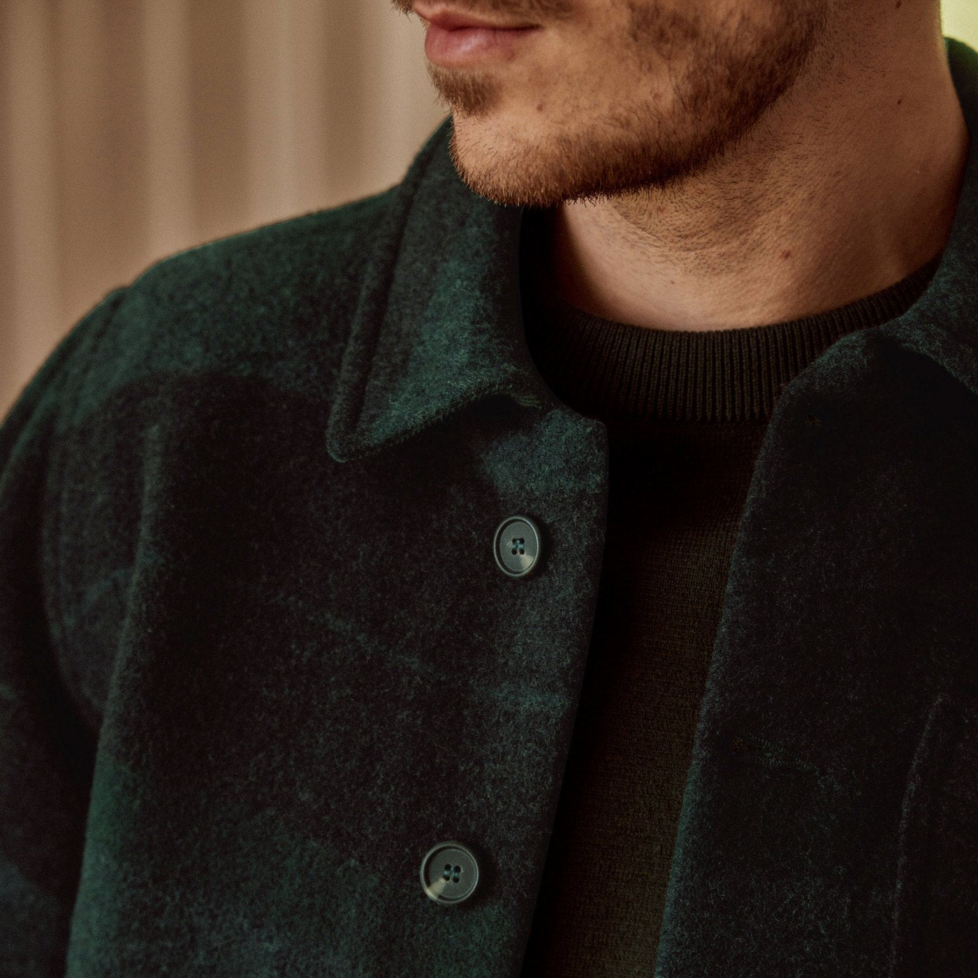 Veste Vert Foncé & Grise Lorge - Homme