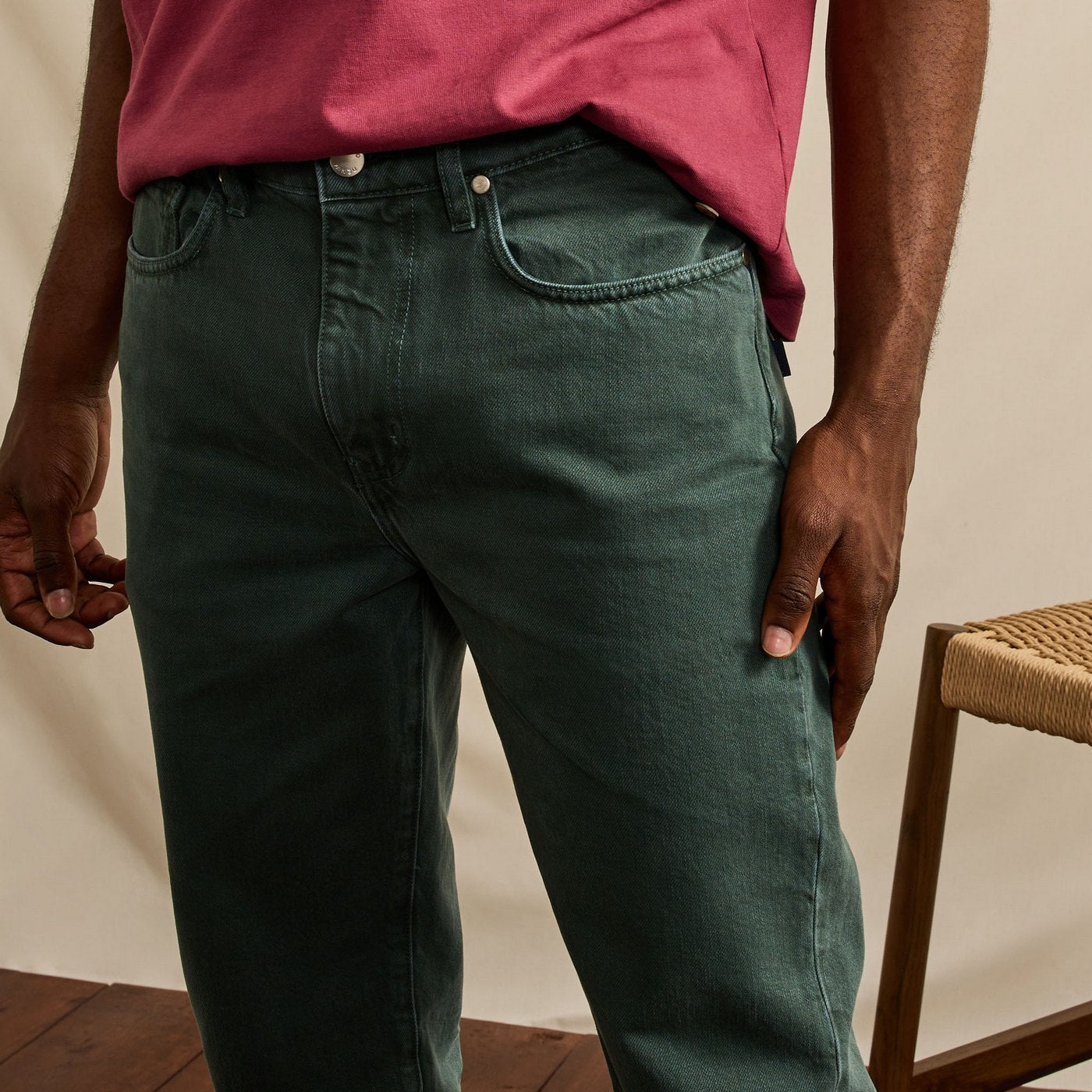 Jean Vert Denim Tapered - Homme