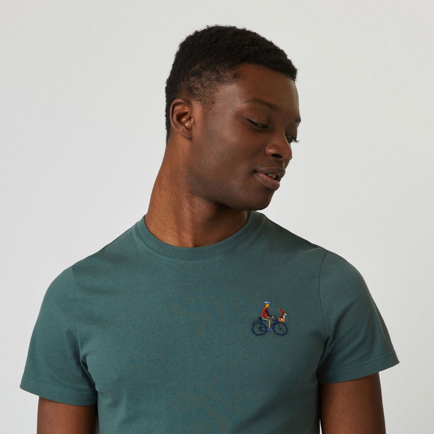 T-Shirt Vert Grisé Brodé Arcy - Homme