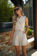 Short Taille Haute Adil - Beige