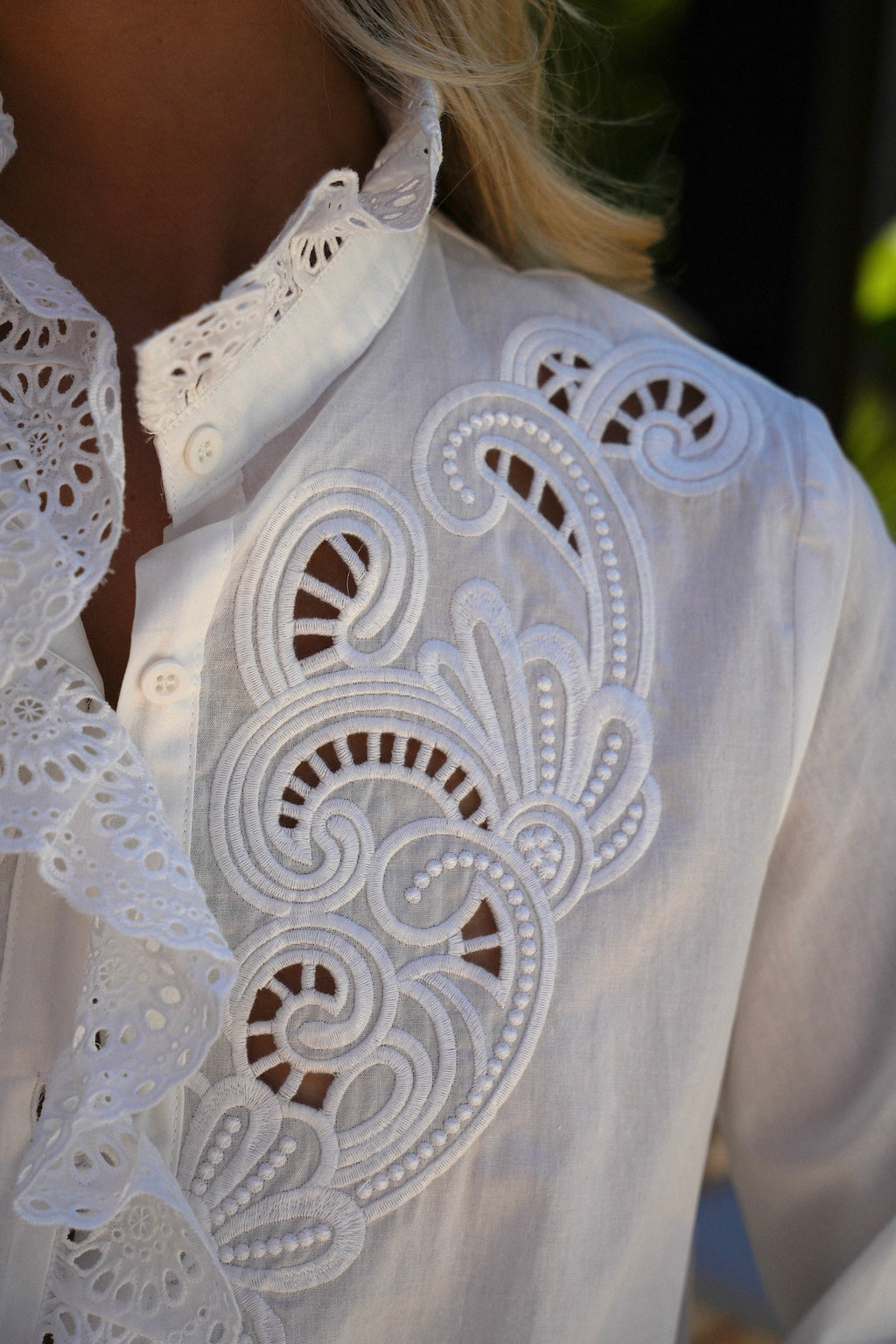 Blouse Brodée Loly - Blanche