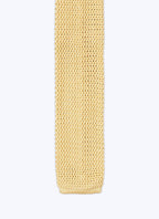Fursac - Cravate Tricot Unie Jaune Pâle - Vanille