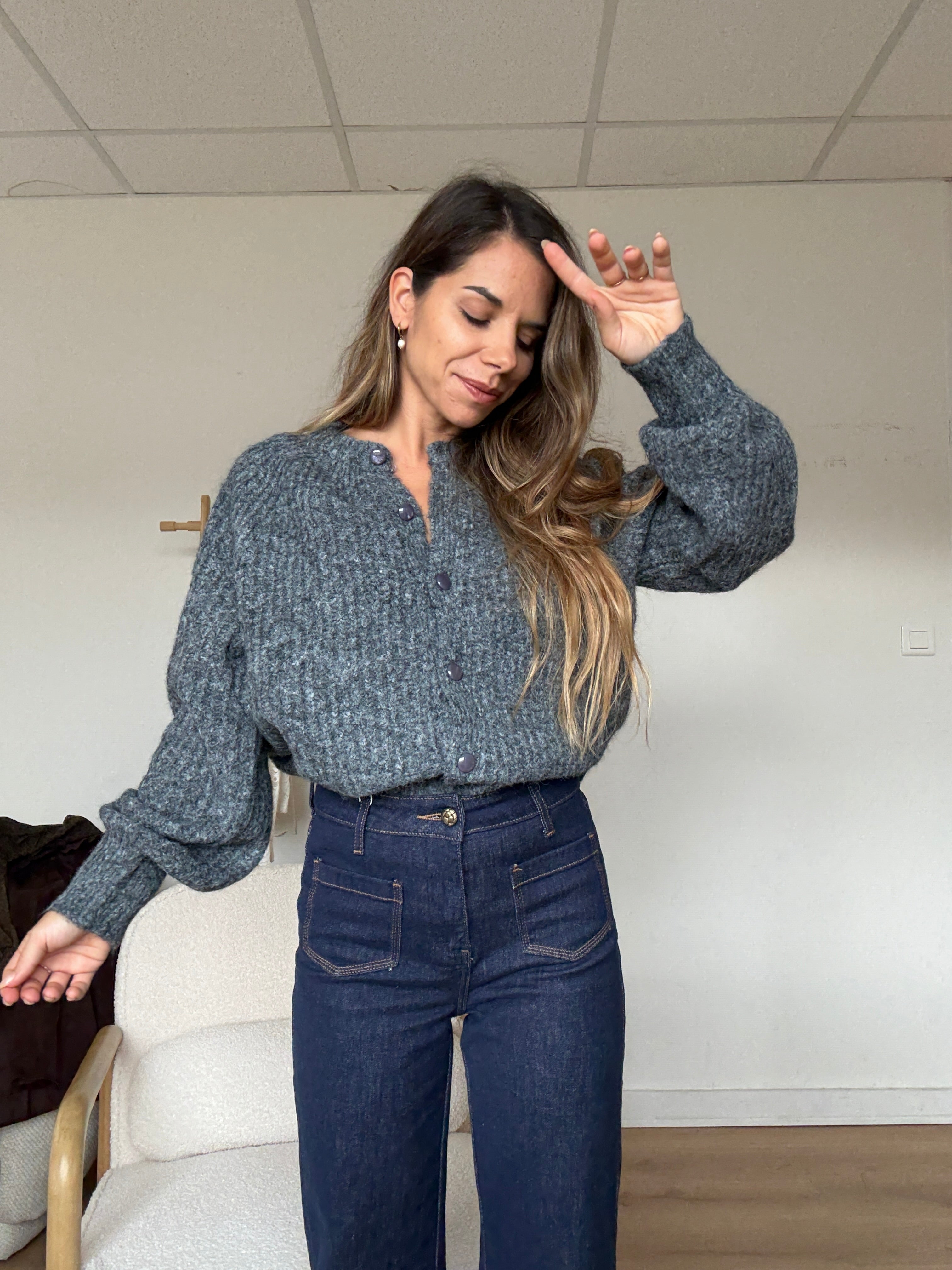 Cardigan Irène Gris Foncé