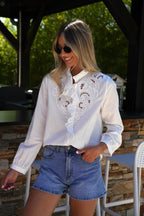 Blouse Brodée Loly - Blanche
