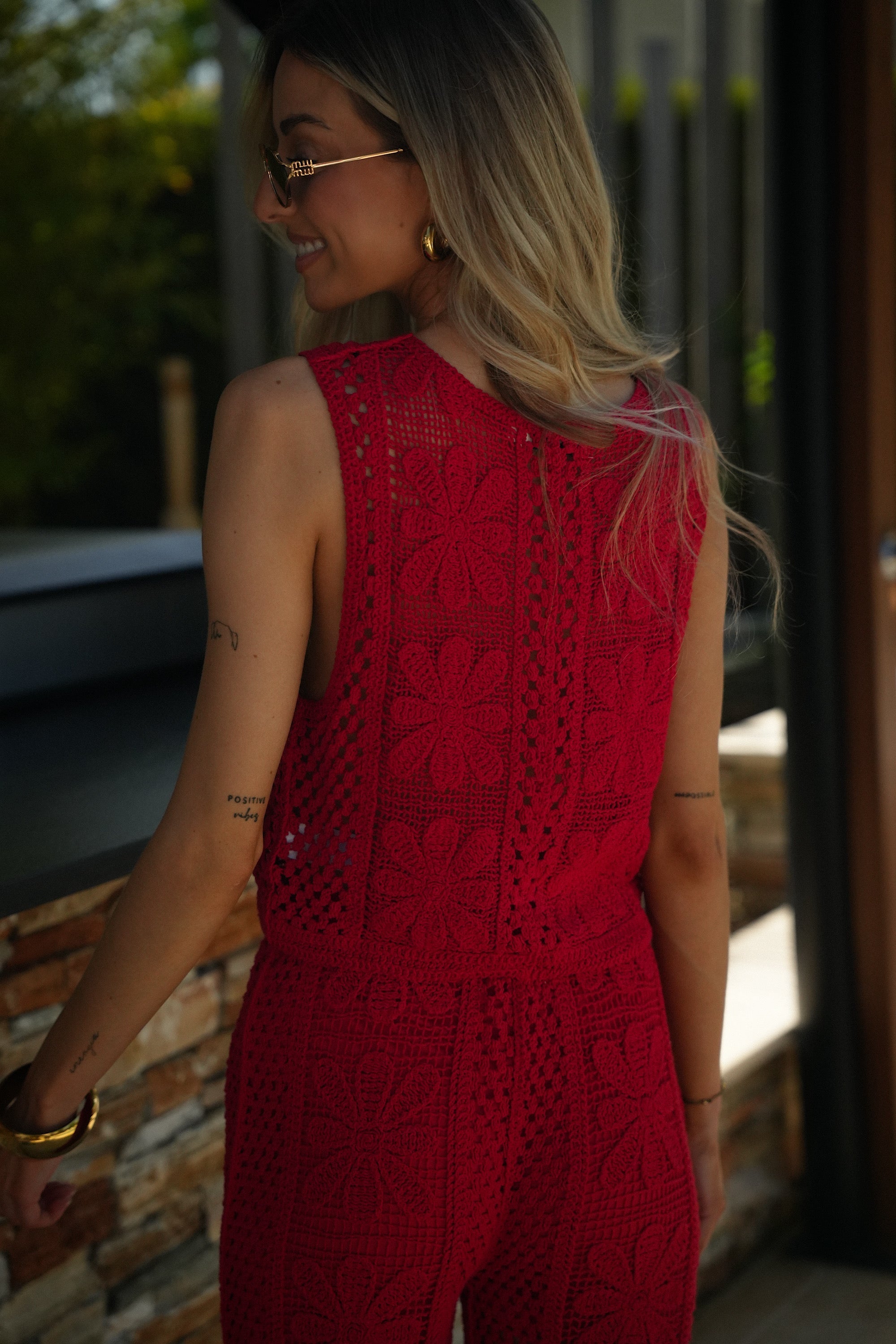 Top Crochet Léo - Rouge