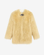 Court Manteau Fausse Fourrure Mongole Petra Panna Cotta