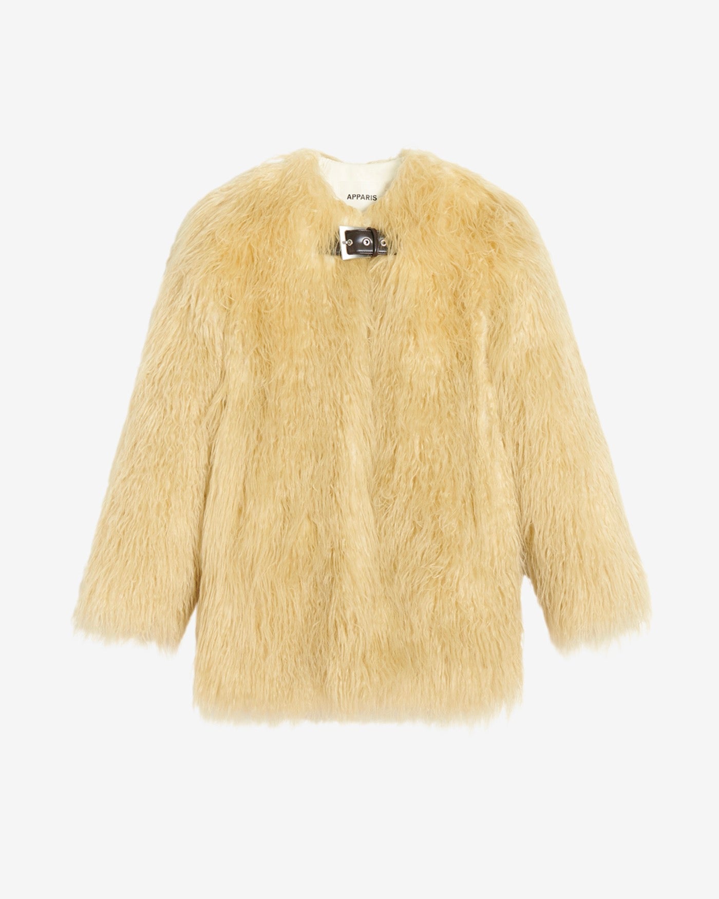 Court Manteau Fausse Fourrure Mongole Petra Panna Cotta