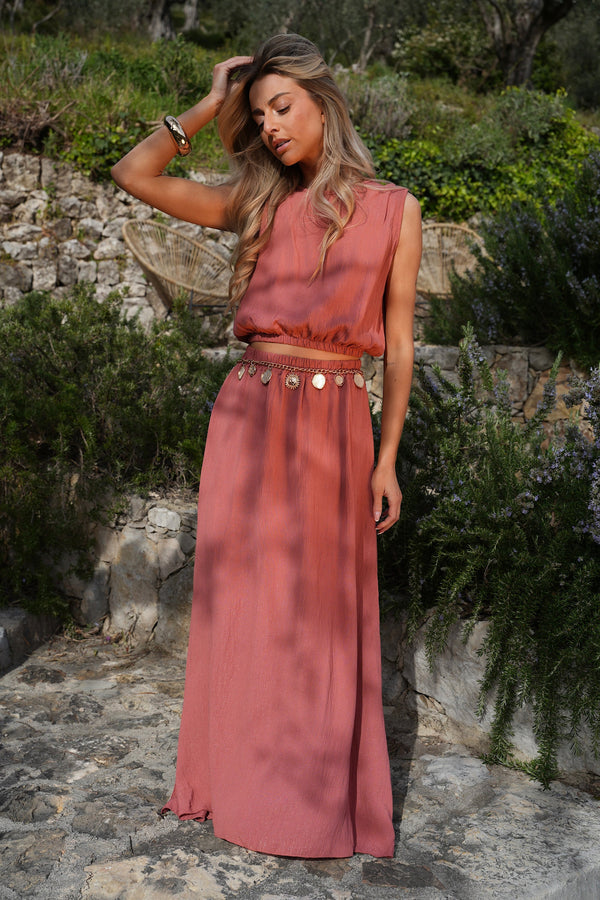 Ensemble Jupe/Top Elize - Terracotta