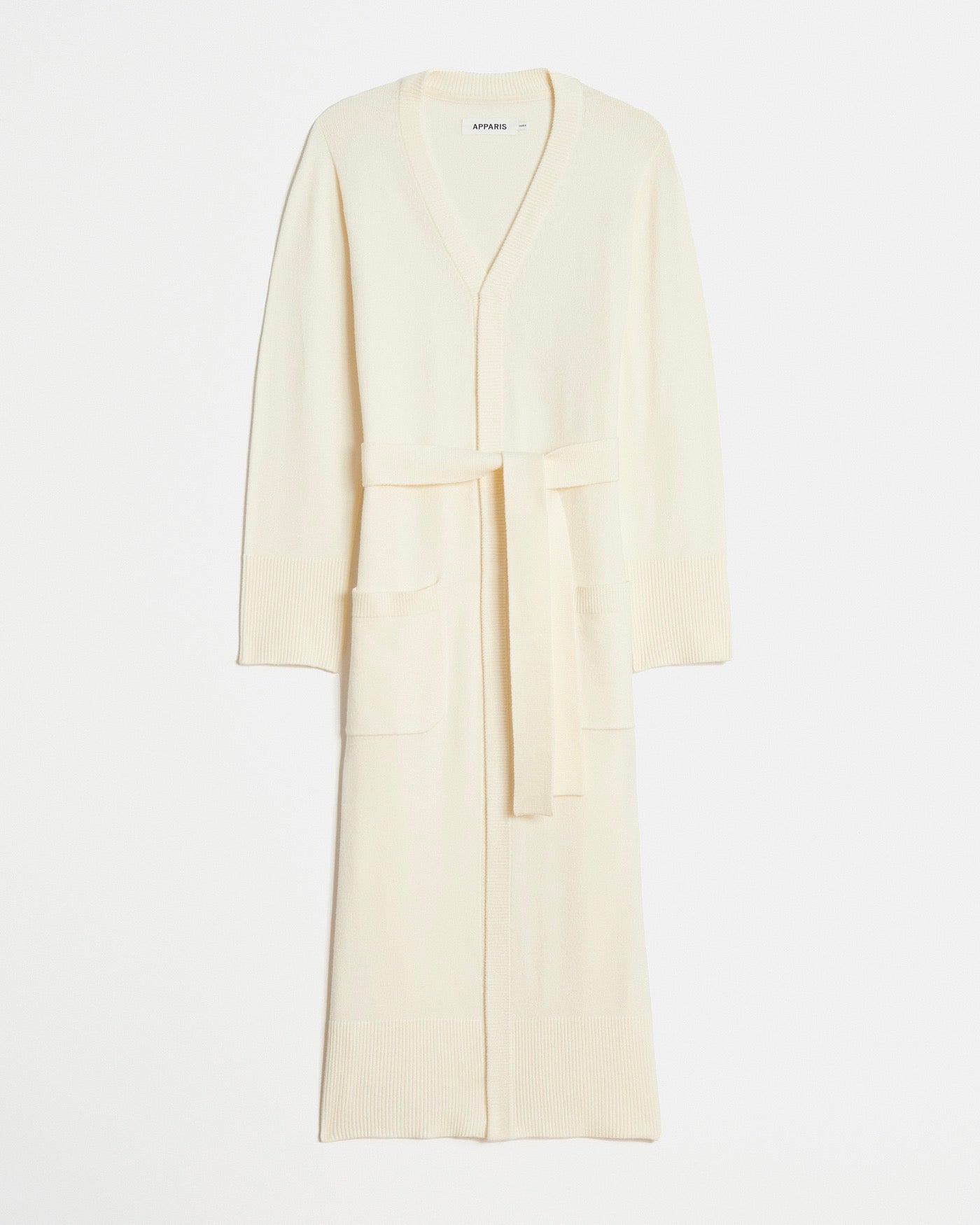 Cardigan Long Ceinturé Alessi Crème