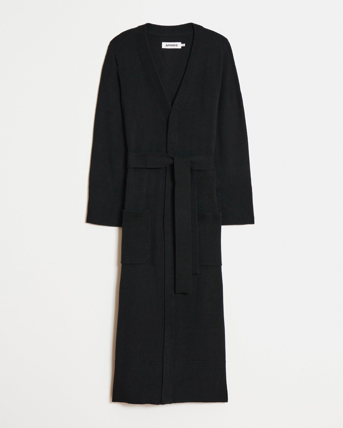 Cardigan Long Ceinturé Alessi Noir