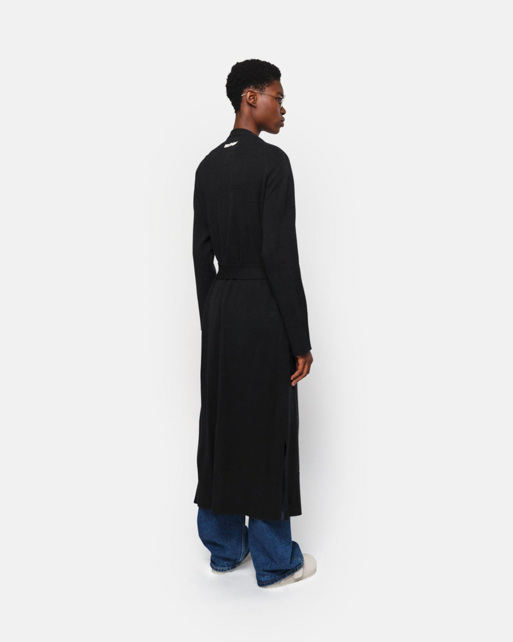 Cardigan Long Ceinturé Alessi Noir