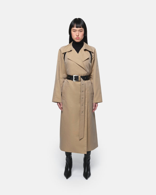 Manteau Trench Marge Amande Noir