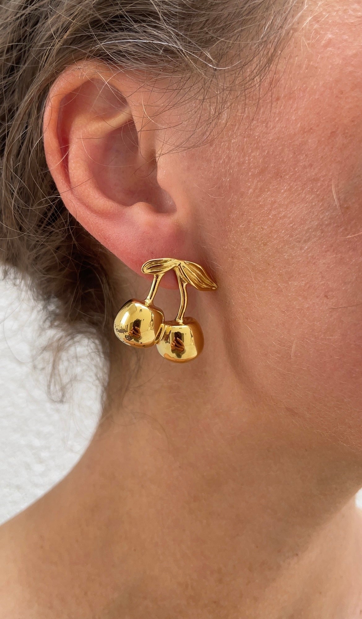 Boucles D'Oreilles Gold Cherry