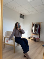 Blouse À Carreaux Margaux Marron