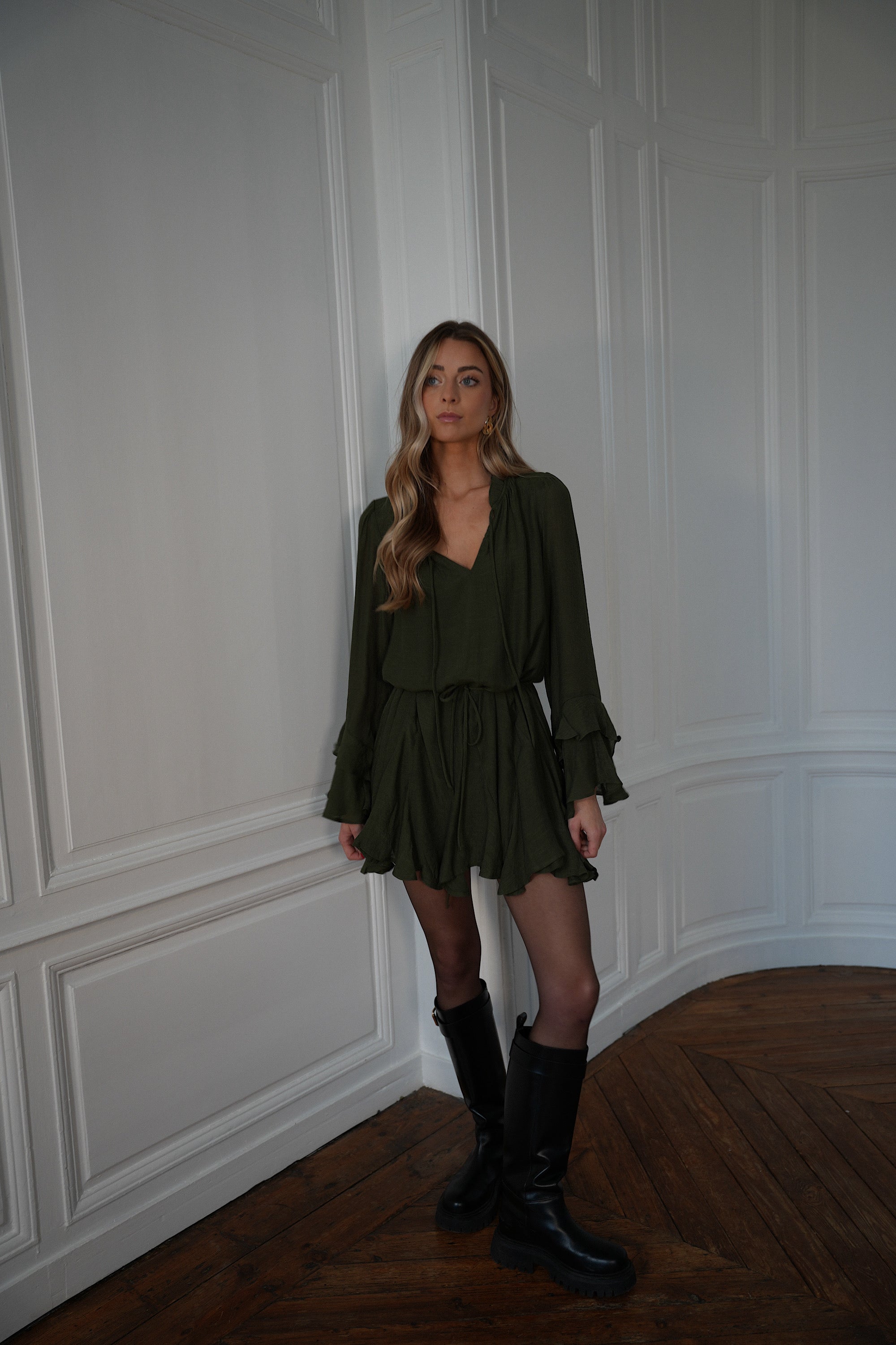 Robe Volantée Edda - Kaki
