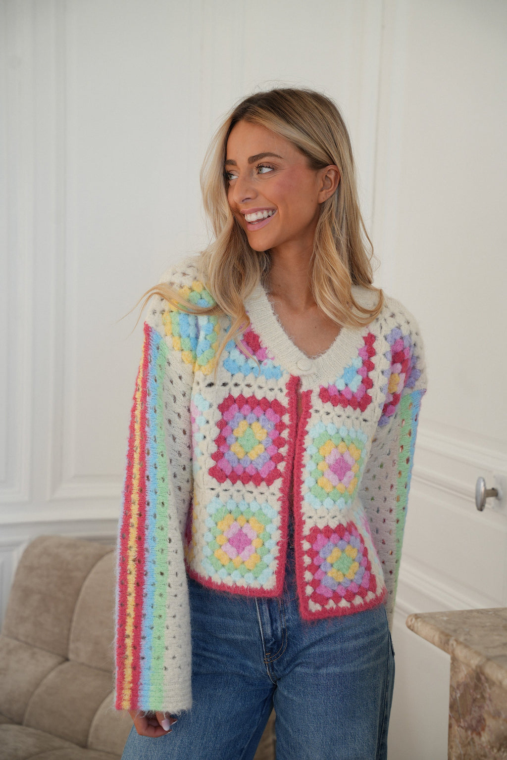 Gilet En Crochet Oliane - Coloré