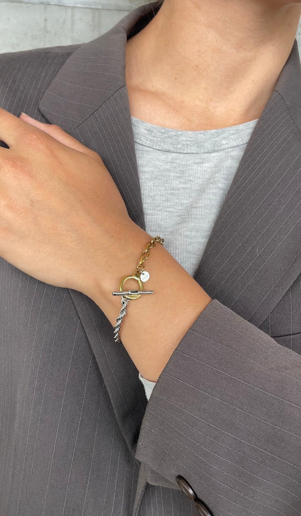 Bracelet Thin Bicolor Braided