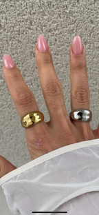 Bague Hammered Dome