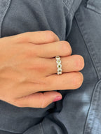 Bague Lágrima Oliva Plata