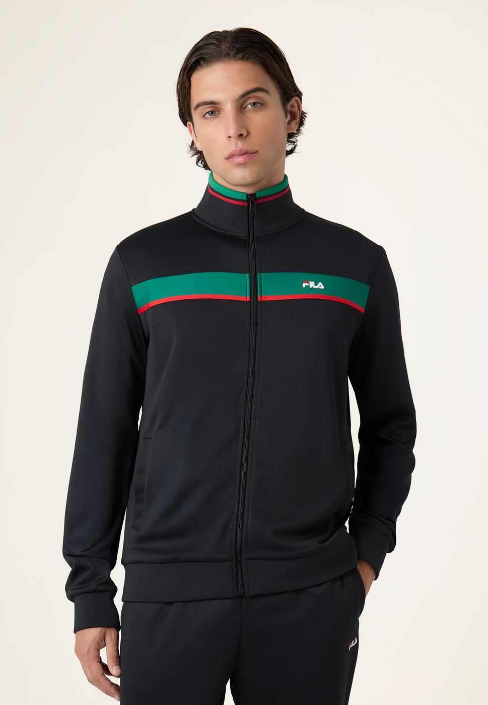 Veste De Survêtement À Bandes Classique - Noir