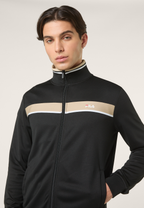 Veste De Survêtement À Bandes Classique - Noir-Poivre Blanc