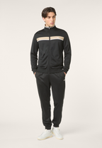 Veste De Survêtement À Bandes Classique - Noir-Poivre Blanc