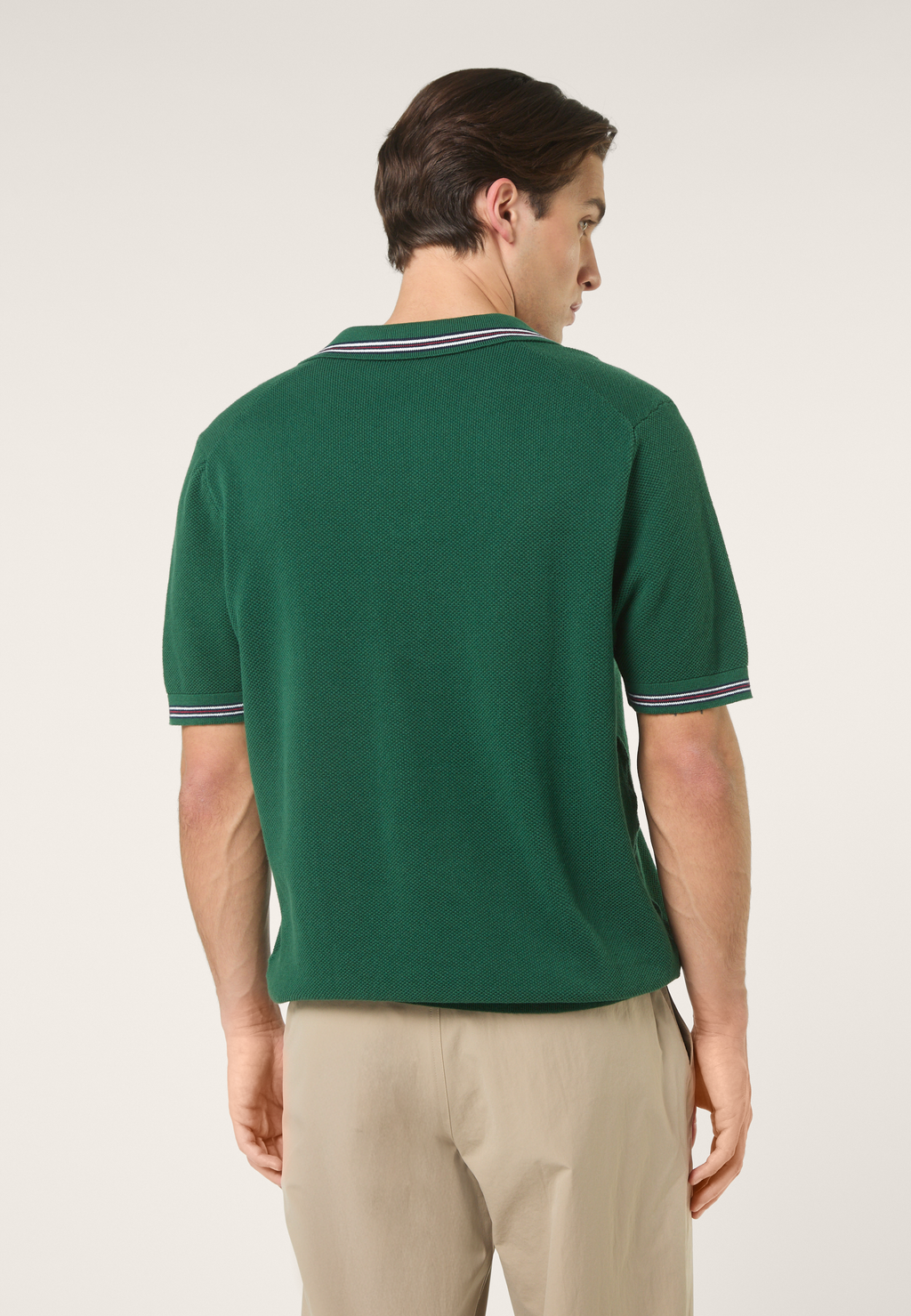 Polo En Maille À Col Johnny Classique - Vert Bouquet
