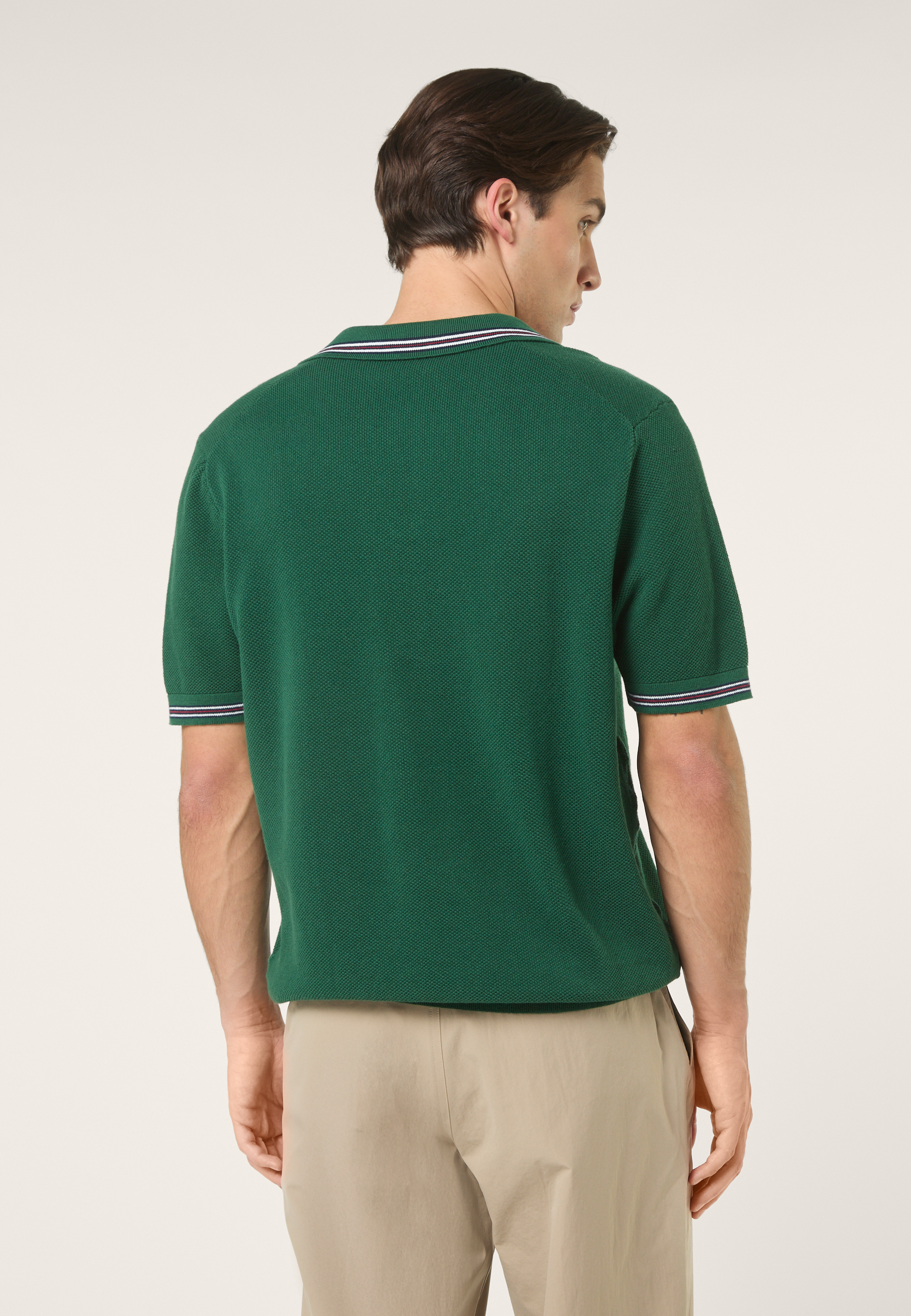 Polo En Maille À Col Johnny Classique - Vert Bouquet