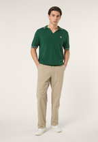 Polo En Maille À Col Johnny Classique - Vert Bouquet