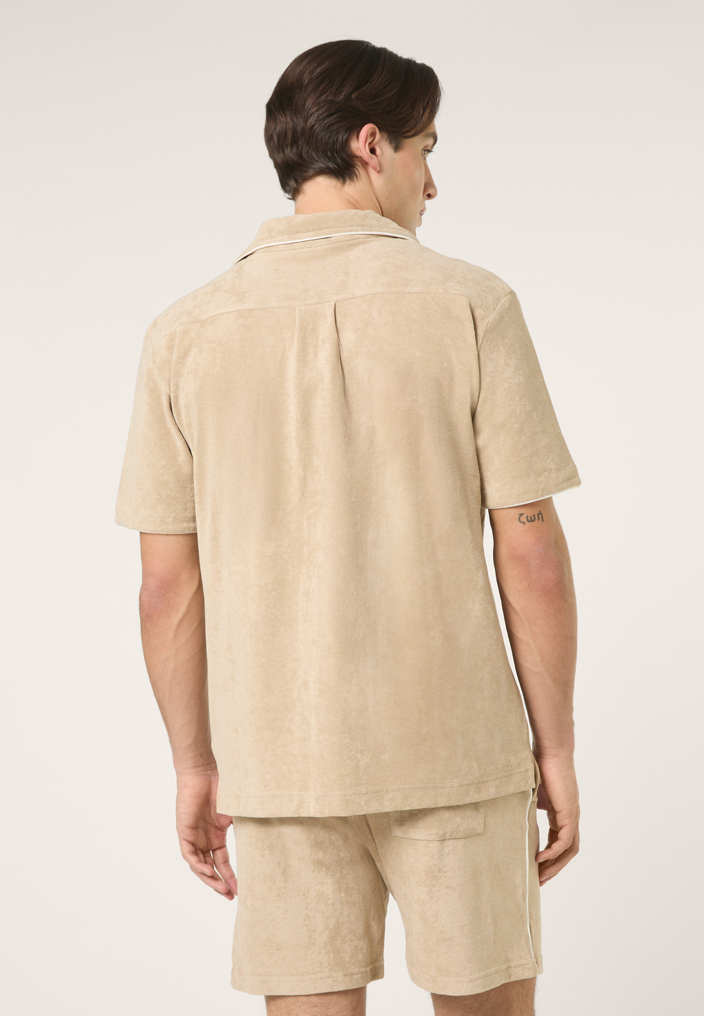 Chemise Resort Éponge Décontractée - Blanc Poivre