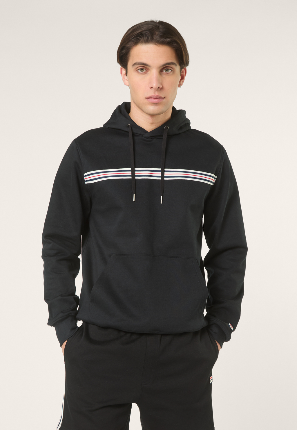 Hoodie À Bande Heritage Classique - Noir